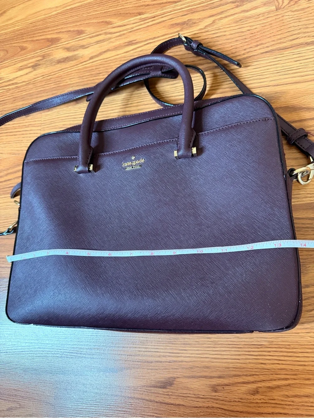 kate spade Plum Saffiano Satchel with Crossbody Strap